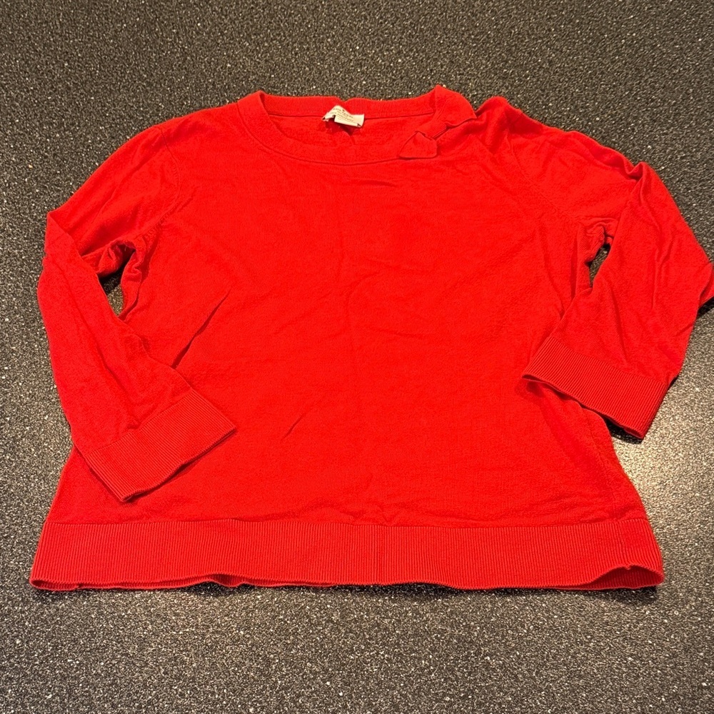 Kate Spade Vibrant Red Sweater With Bow - Size Medium